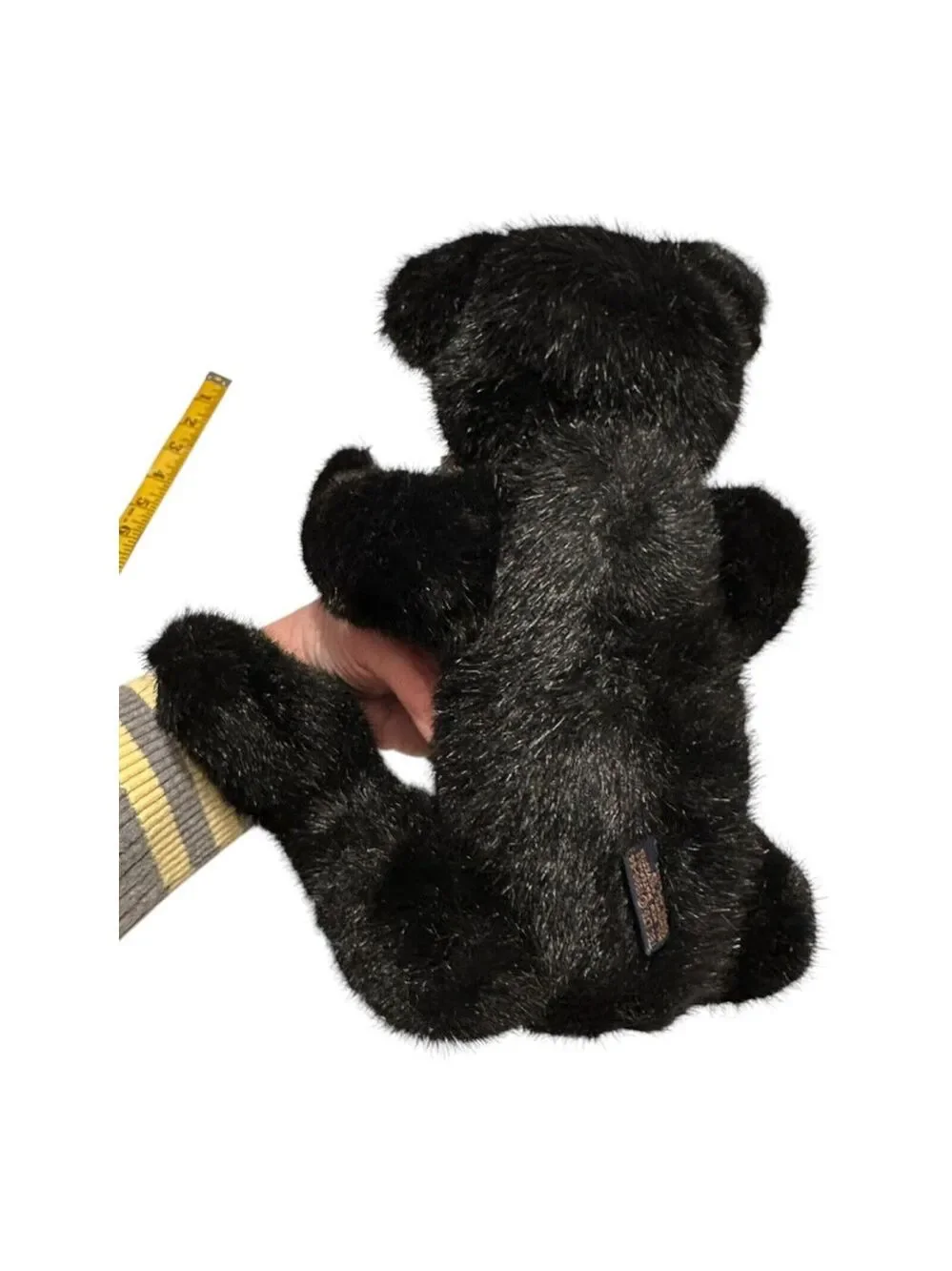 Boyds Bears The Archive Collection Black Teddy Bear #1364 Plaid Bow & Paws VTG